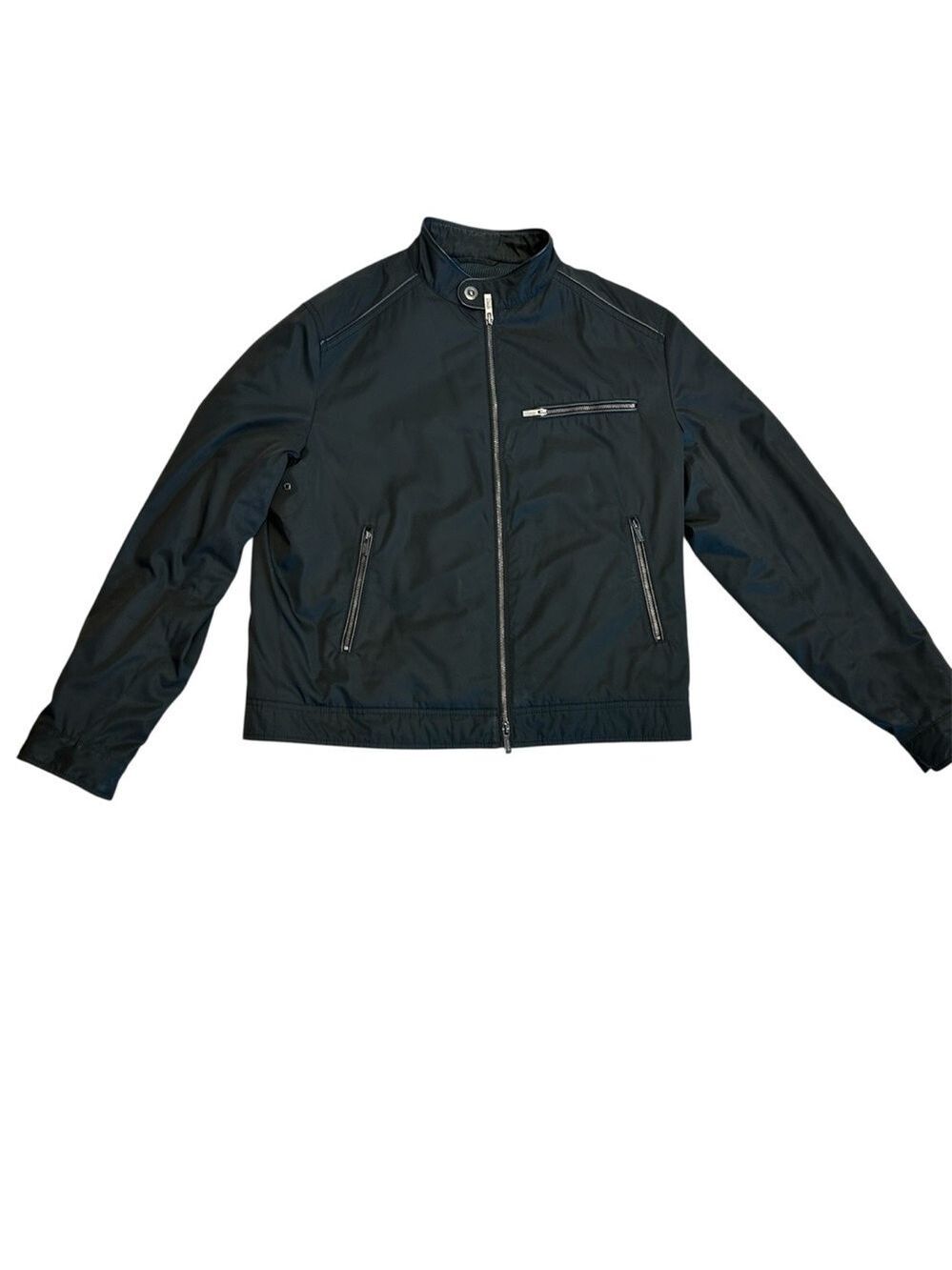 Armani collezioni Men’s black water repellent bomber jacket Sz 44
